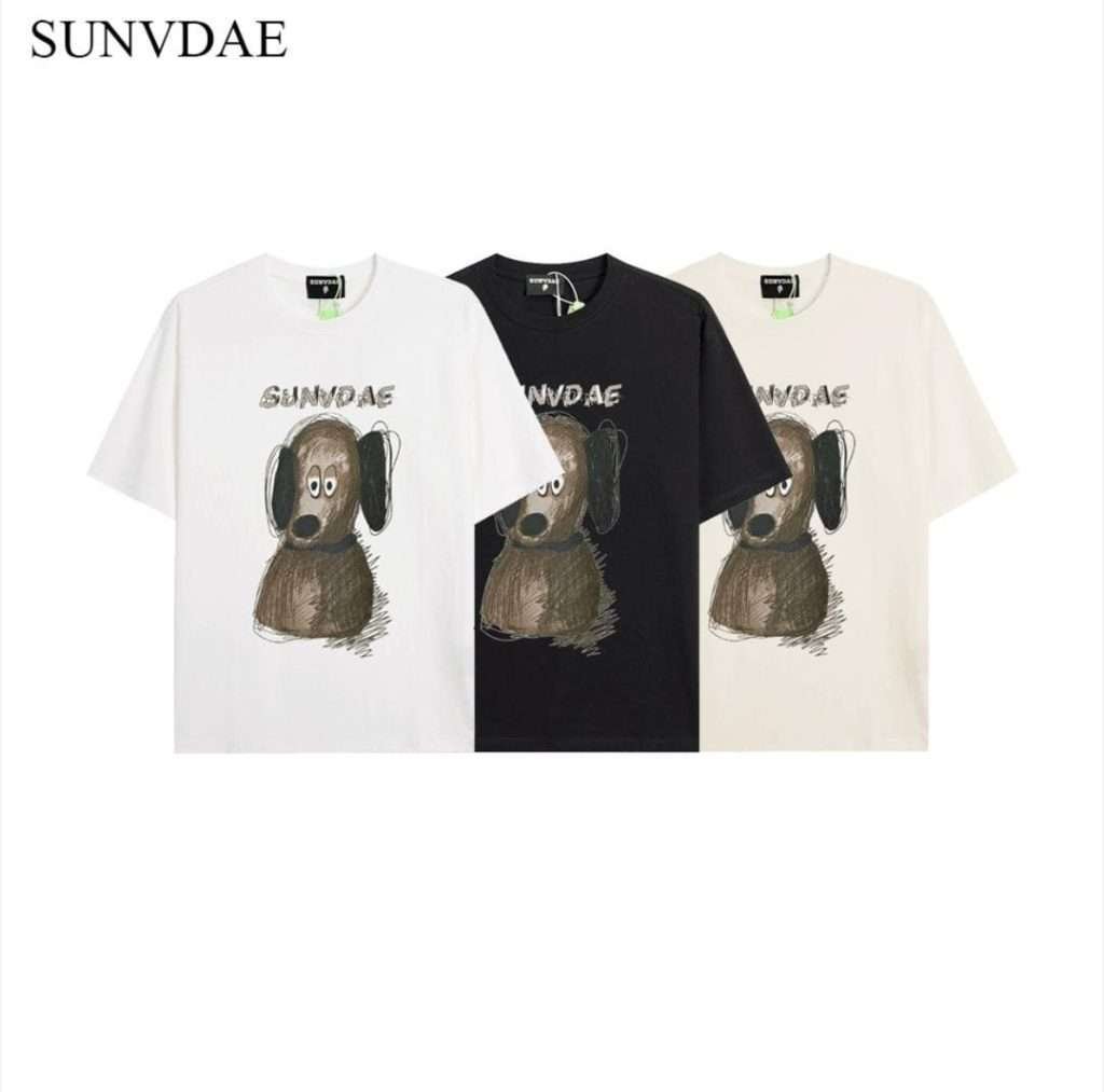 SUNVDAE 夏季新款潮牌 大耳朵狗狗高品圓領T恤 時尚寬鬆百搭男女款