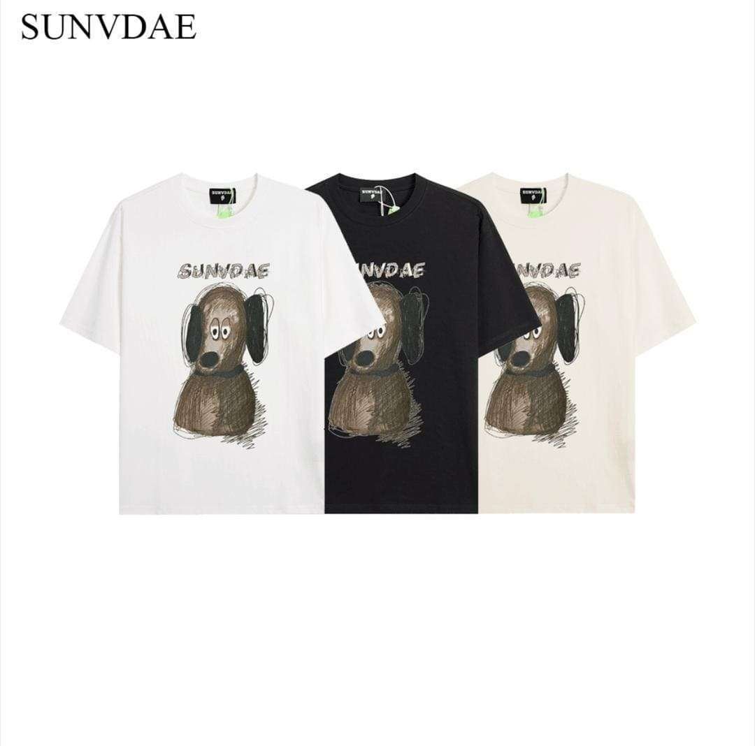 SUNVDAE 夏季新款潮牌 大耳朵狗狗高品圓領T恤 時尚寬鬆百搭男女款