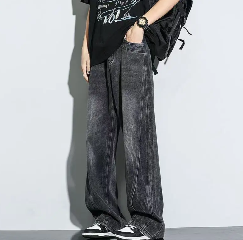 直筒港風牛仔褲